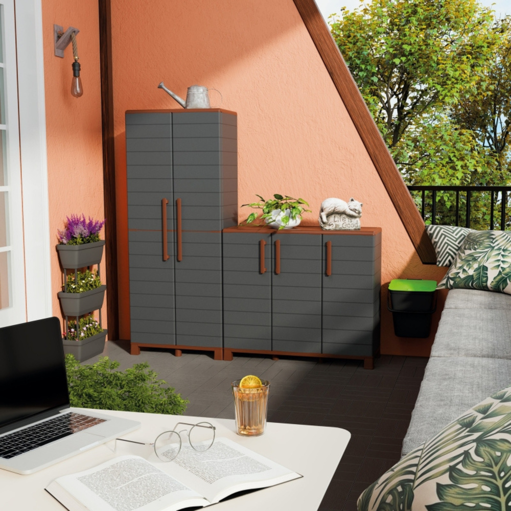 Armadio Portascope Artplast in Polipropilene 68x37x169 cm, Mobile da Esterno e Interno con 3 Ripiani Regolabili | Artplast