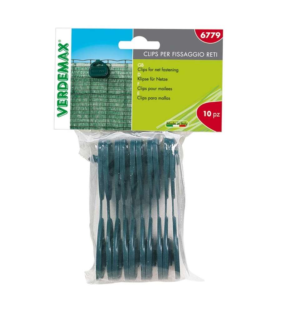 Clips per Fissaggio Reti Busta 10 pz Verdemax