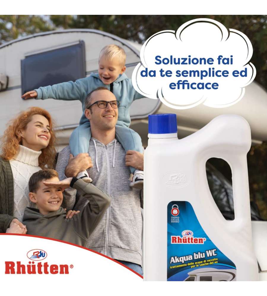 Disgregante WC Chimici Rhütten Akqua Blu 2L per Camper e Caravan