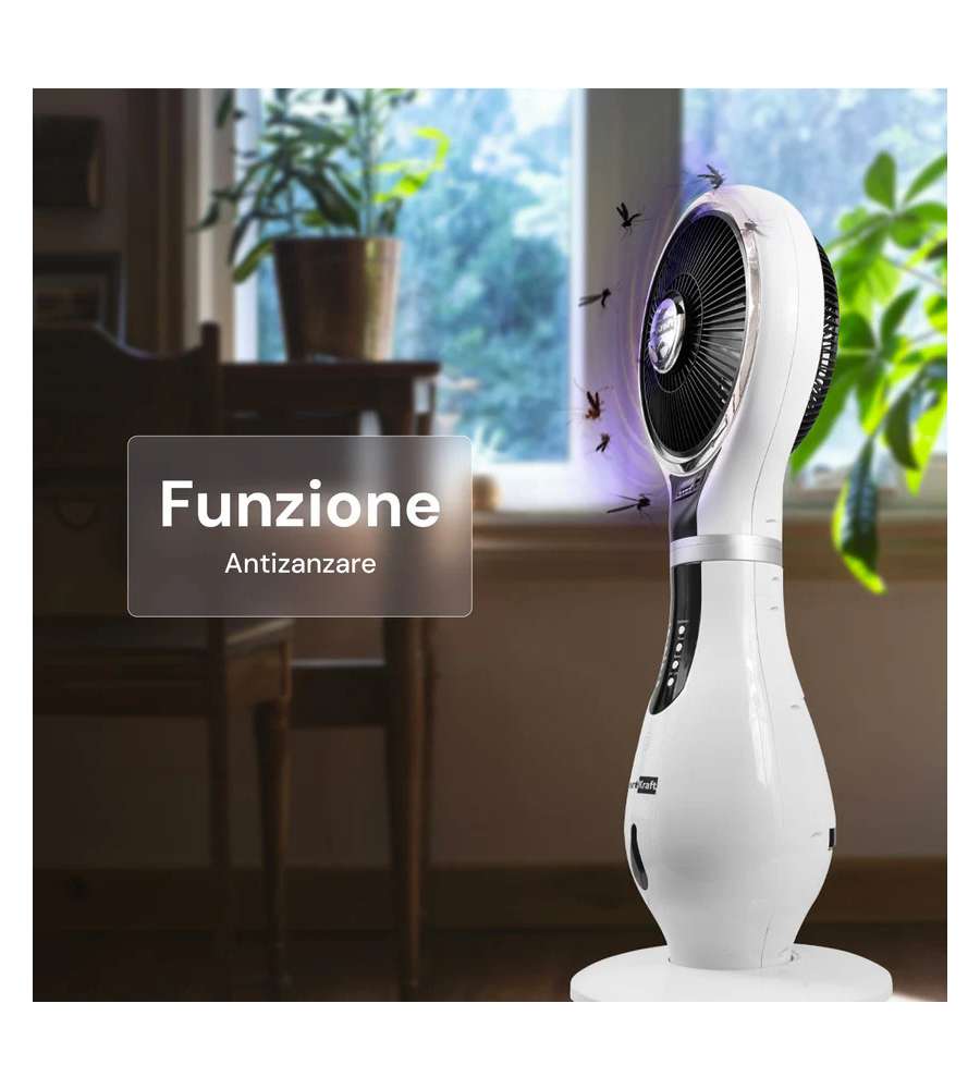 Ventilatore nebulizzatore 3 in 1 umidificatore antizanzare ionizzatore 80W Kasanova