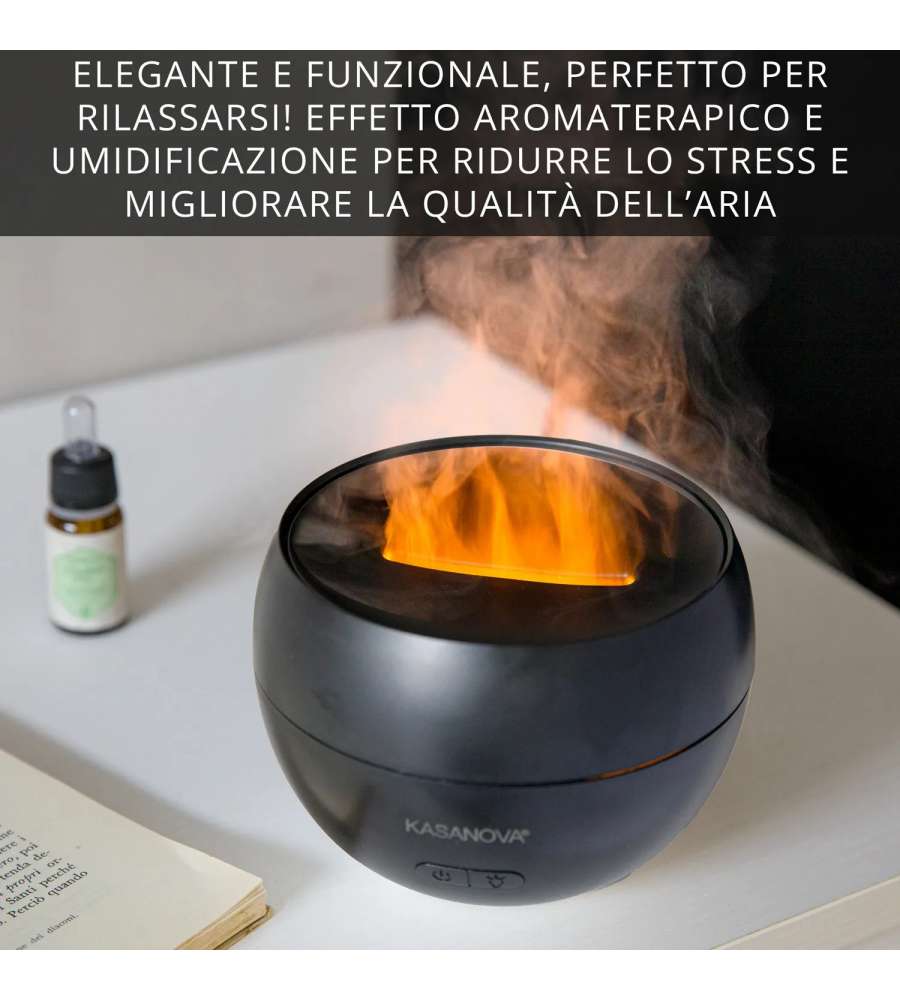 Diffusore elettrico di aromi 150 ml Flam con effetto fiamma 3D Kasanova