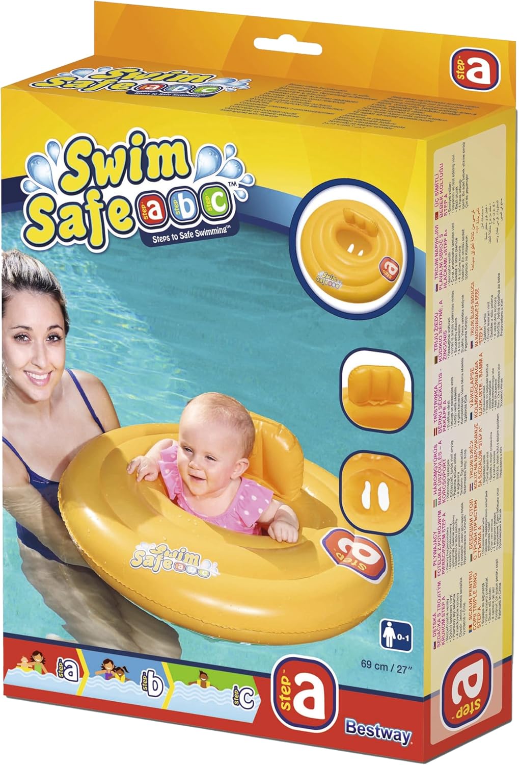 Salvagente Mutandina Rotondo Swim Safe ABC Step A Bestway, Seggiolino Galleggiante per Neonati | Bestway