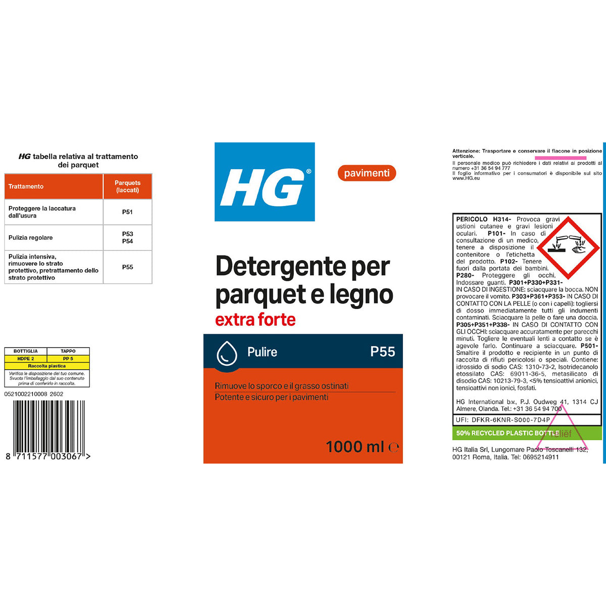 Detergente extra forte per parquet HG 1 L