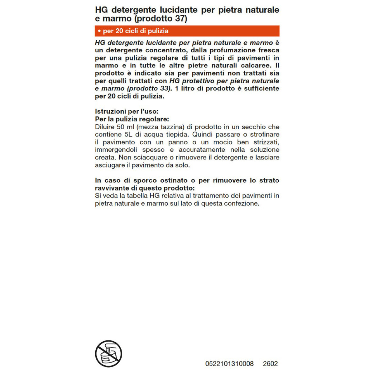 Detergente lucidante per pietra naturale HG 1 L