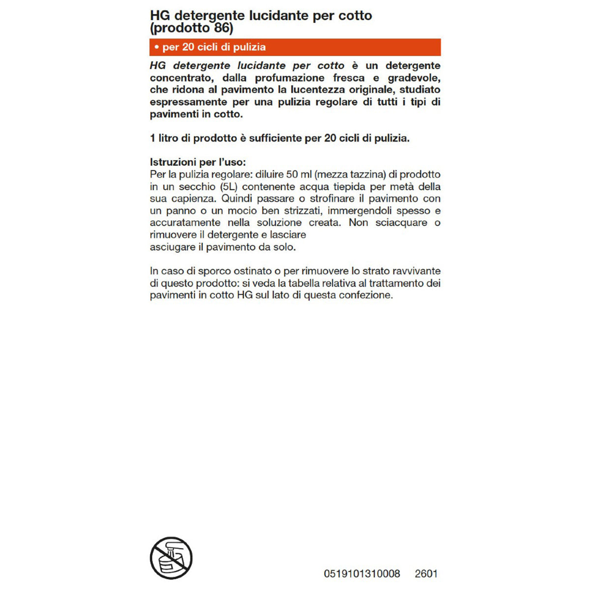 Detergente lucidante per cotto HG 1 L
