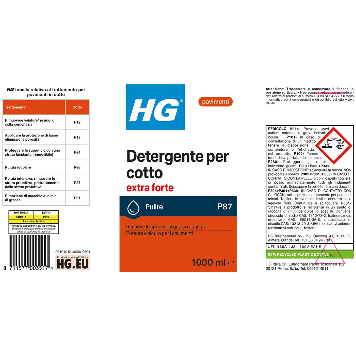 Detergente extra forte per cotto HG 1 L