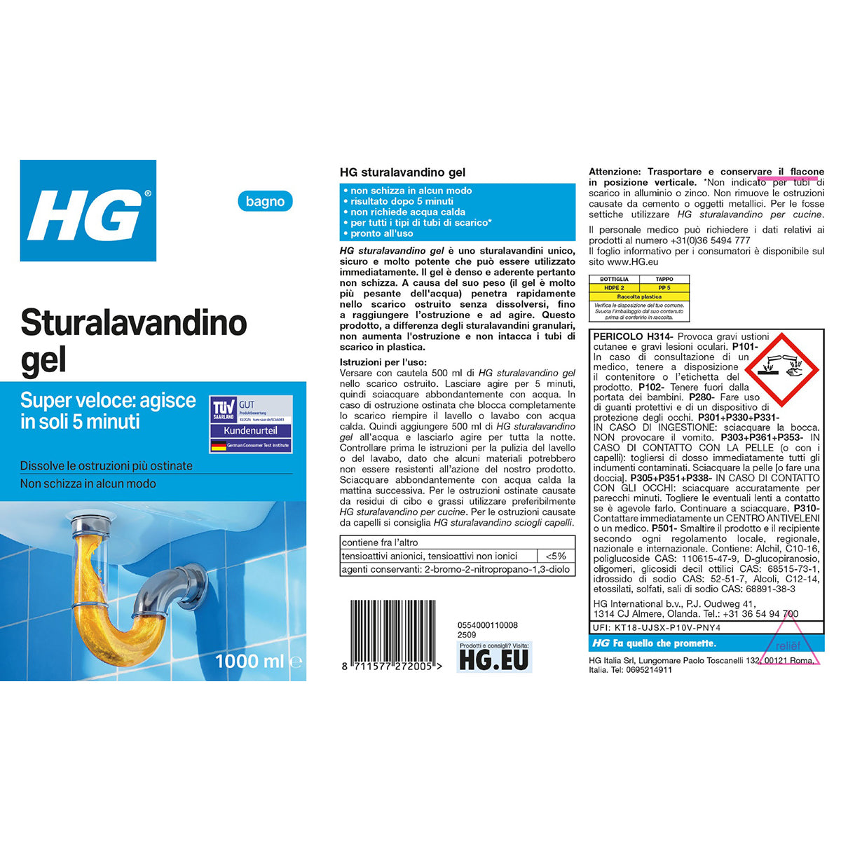 Sturalavandini in gel ad alta densità HG 1 litro
