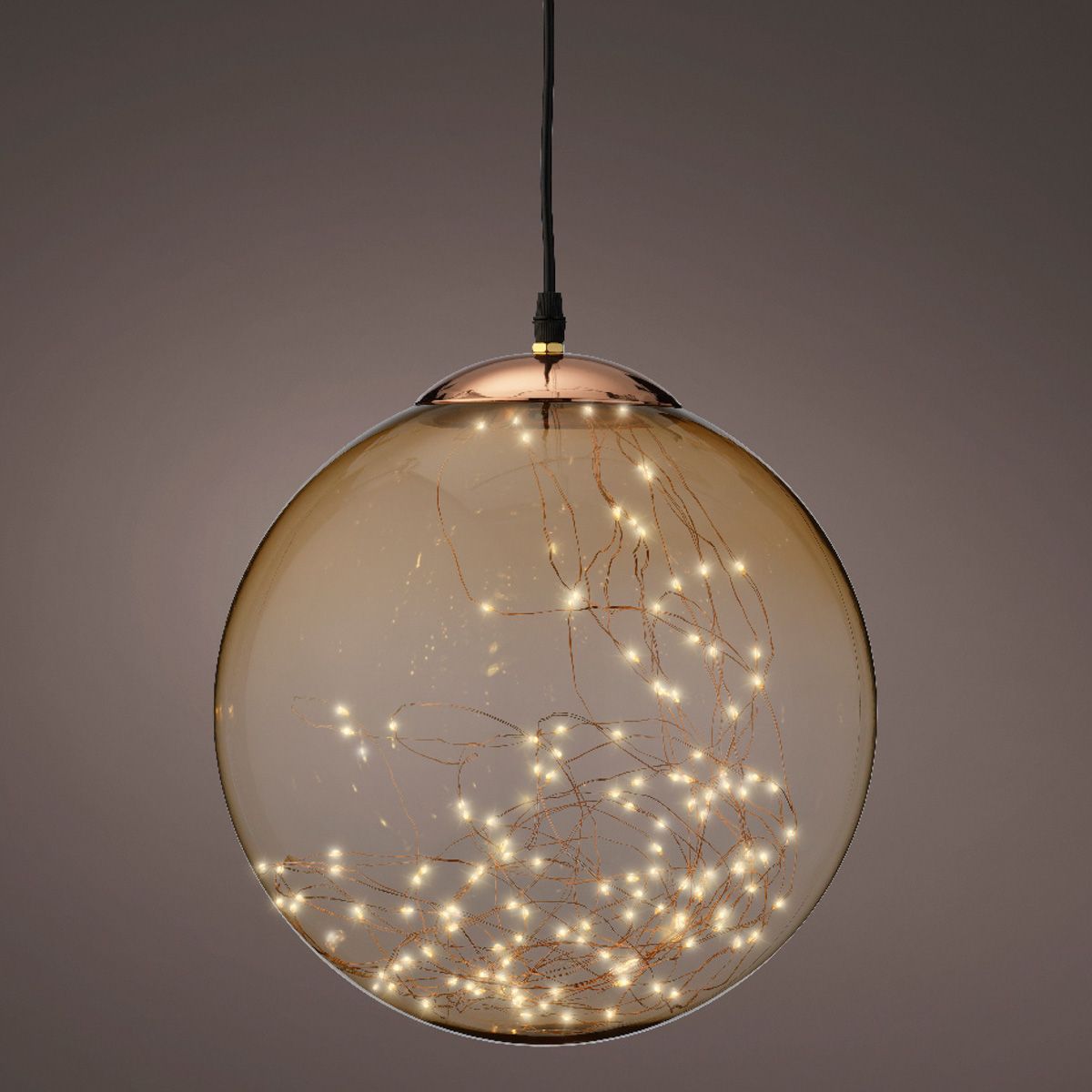 Palla decorativa illuminata natale 30cm led luce calda per interni e esterni Lumineo