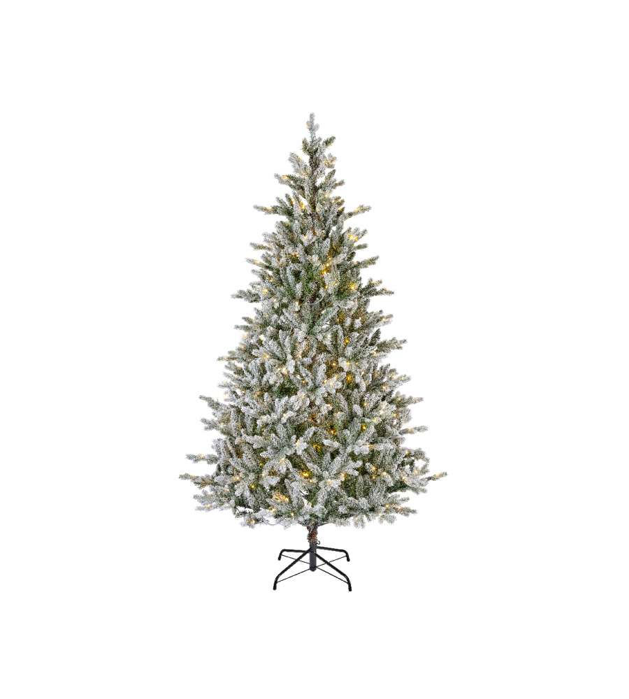 Albero di Natale Artificiale ALLISON LED H.180 cm Innevato 320 Luci LED Integrate Diametro 112 cm | Kaemingk