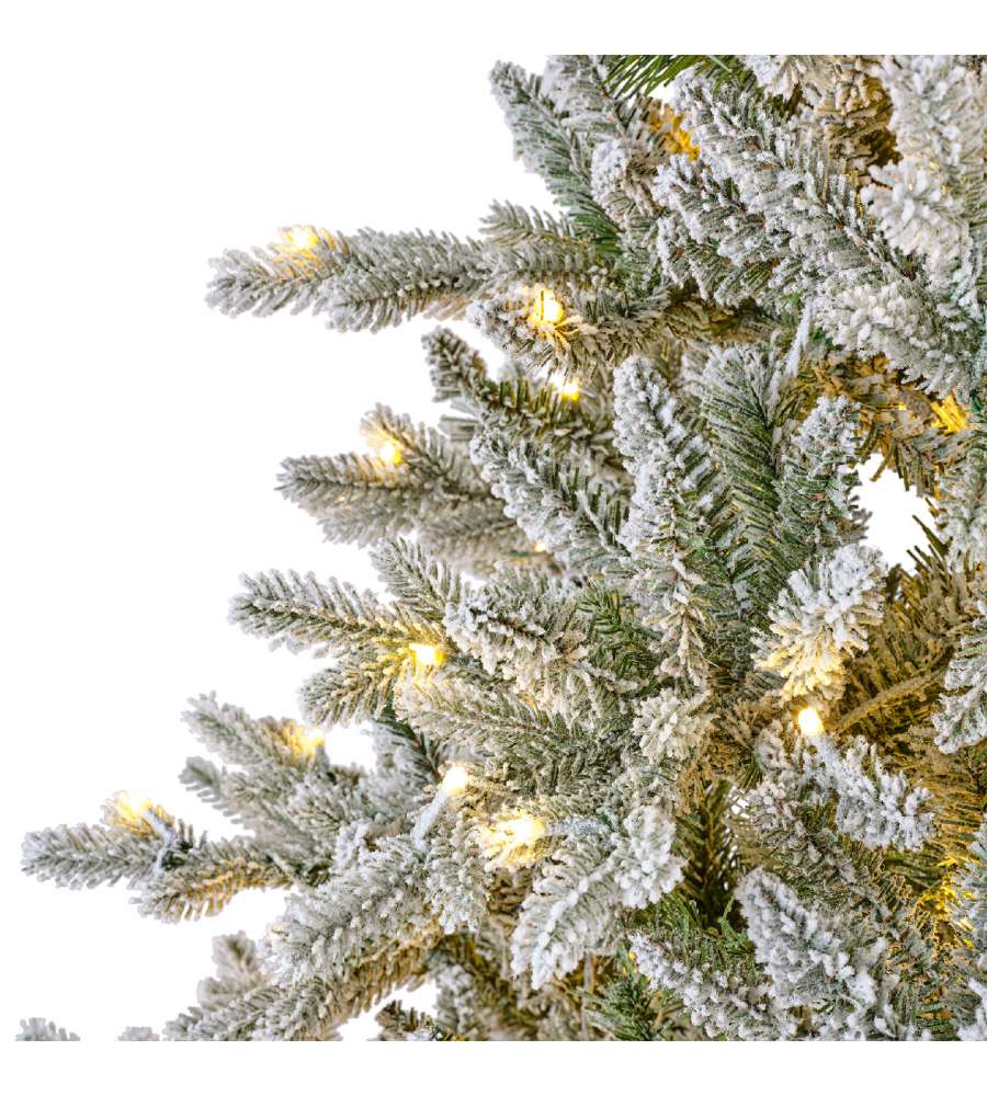 Albero di Natale Artificiale ALLISON LED H.180 cm Innevato 320 Luci LED Integrate Diametro 112 cm | Kaemingk
