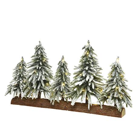 Decorazione Natalizia da Tavolo con 5 Alberi Luminosi Micro LED 65x15x35cm H | Kaemingk