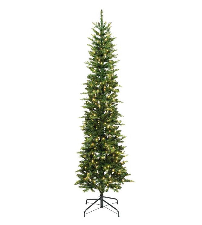 Albero di Natale Artificiale LED Slim Sottile H.210cm Colore Verde per Interno Indoor | Kaemingk