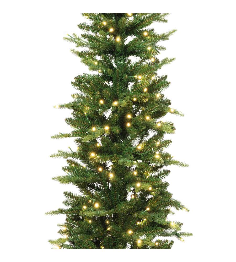 Albero di Natale Artificiale LED Slim Sottile H.210cm Colore Verde per Interno Indoor | Kaemingk