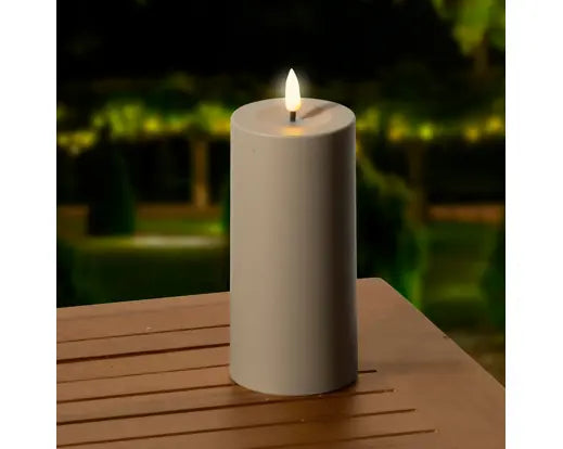 Candela LED Cilindrica Kaemingk Marrone 15 cm, Candela in Vera Cera a Batteria Luce Calda | Kaemingk