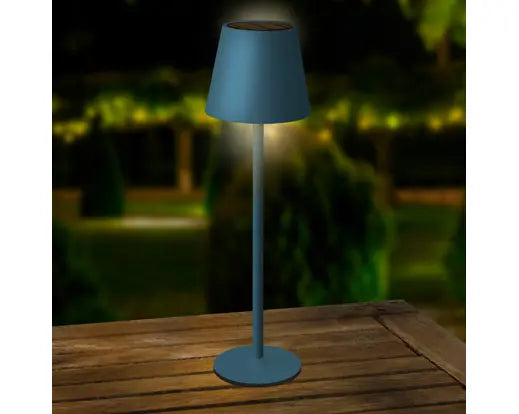 Lampada da Tavolo Solare Kaemingk Lumineo Blu 37 cm, Lanterna LED da Esterno con Manico | Kaemingk