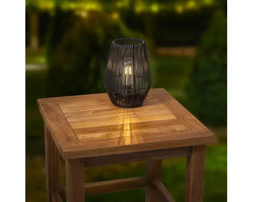 Lanterna Solare da Tavolo Kaemingk Lumineo Nera 23 cm, Lampada LED da Esterno Effetto Candela | Kaemingk