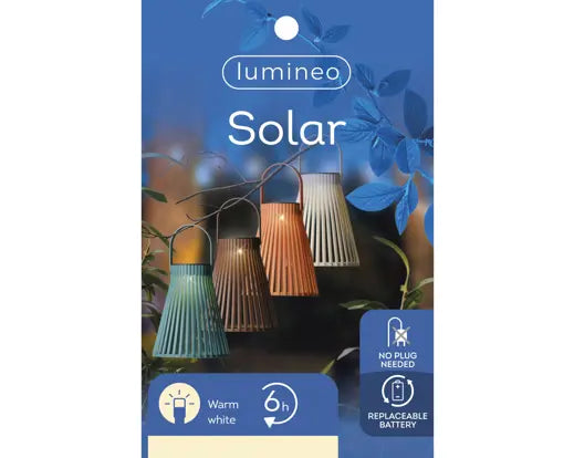 Lanterna Solare Decorativa Kaemingk Lumineo 18 cm, Lampada da Tavolo LED da Esterno Colori Assortiti | Kaemingk