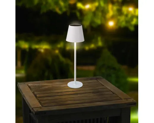 Lampada da Tavolo Solare Kaemingk Lumineo Bianca 37 cm, Lanterna LED da Esterno con Manico | Kaemingk