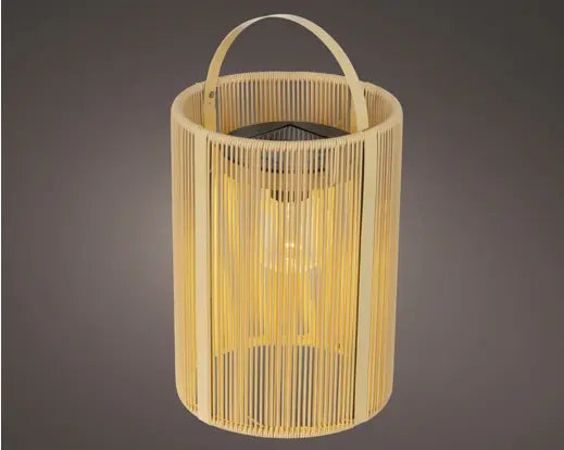 Lanterna Solare da Tavolo Kaemingk Lumineo Wicker Naturale 35 cm, Lampada LED Effetto Vimini | Kaemingk