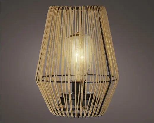 Lanterna Solare da Tavolo Kaemingk Lumineo Wicker Naturale 35 cm, Lampada LED Effetto Vimini Intrecciato | Kaemingk