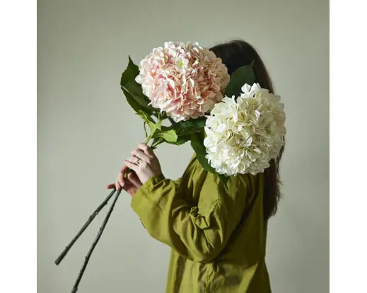 Ortensia Artificiale Kaemingk Rosa Tenue 106 cm, Ramo Alto Hydrangea Luxury per Vasi da Terra | Kaemingk