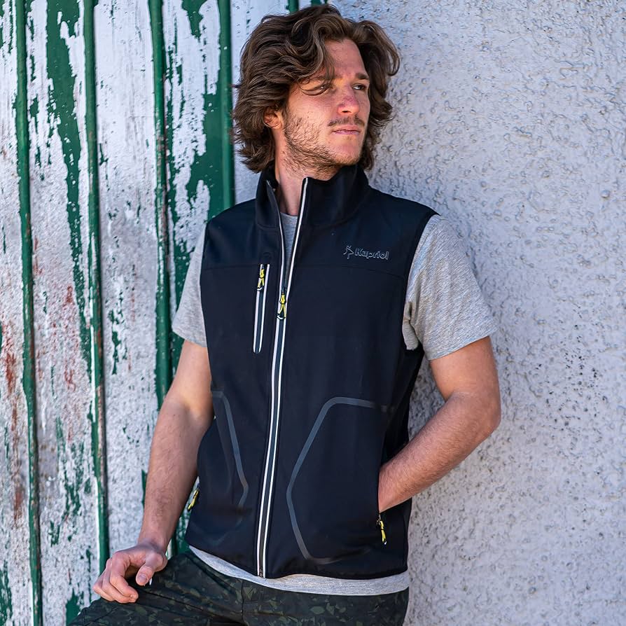 Gilet da lavoro S-Tech Nero/Silver in softshell Kapriol taglie assortite
