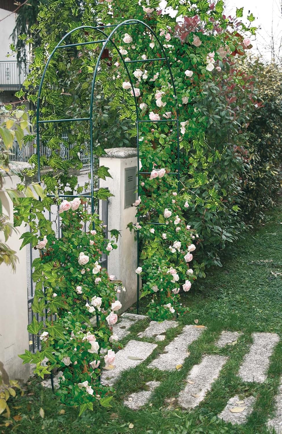 Arco in Ferro Decorativo 130x37 H.240 cm Verde Verdemax - Arco da Giardino