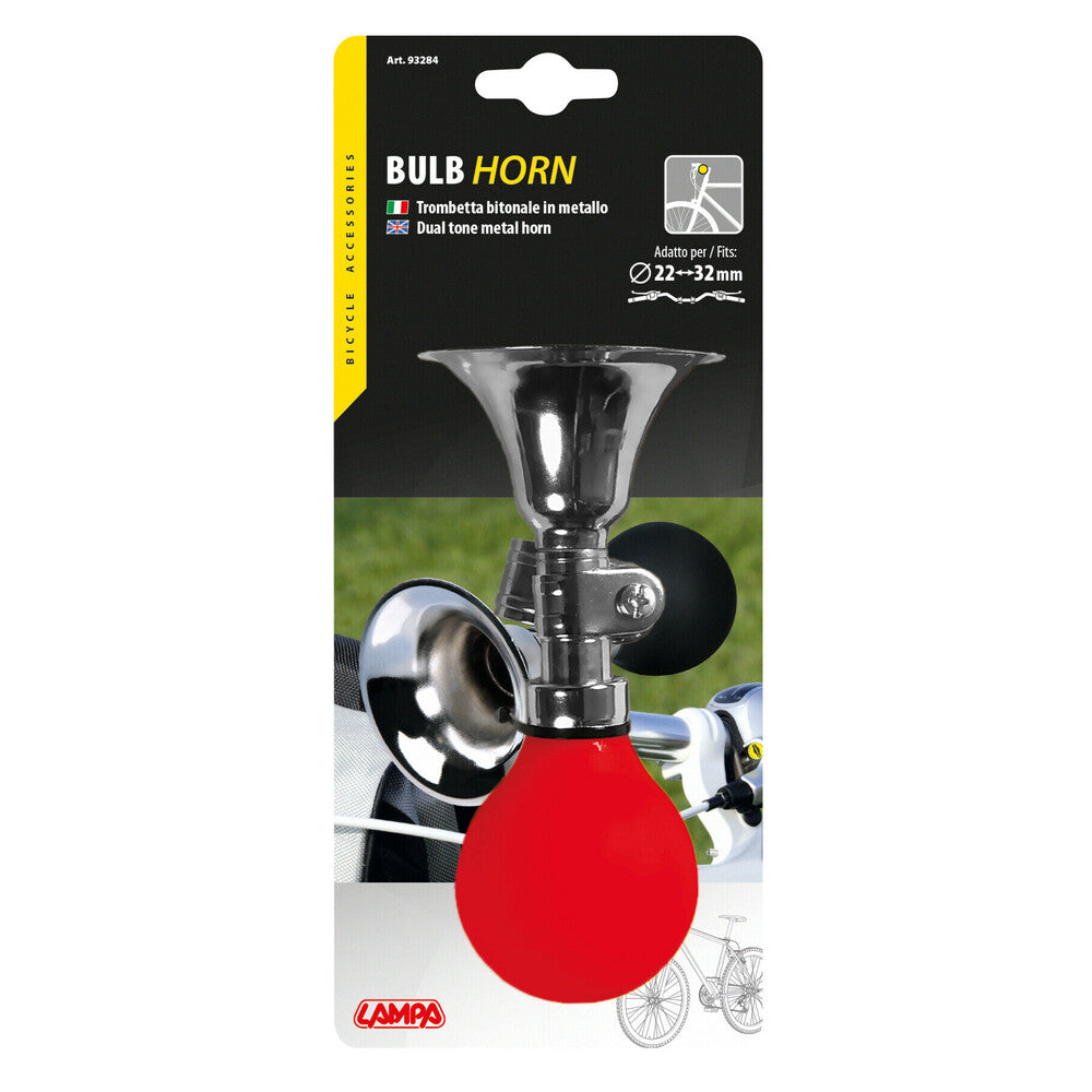 Trombetta bitonale in metallo con staffa Lampa