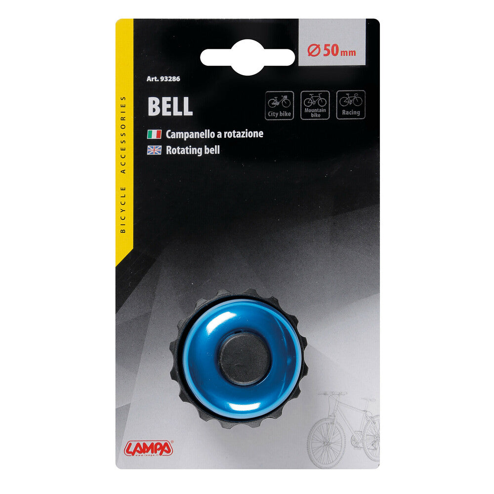 Campanello per bicicletta a rotazione in alluminio 50 mm colori assortiti Lampa