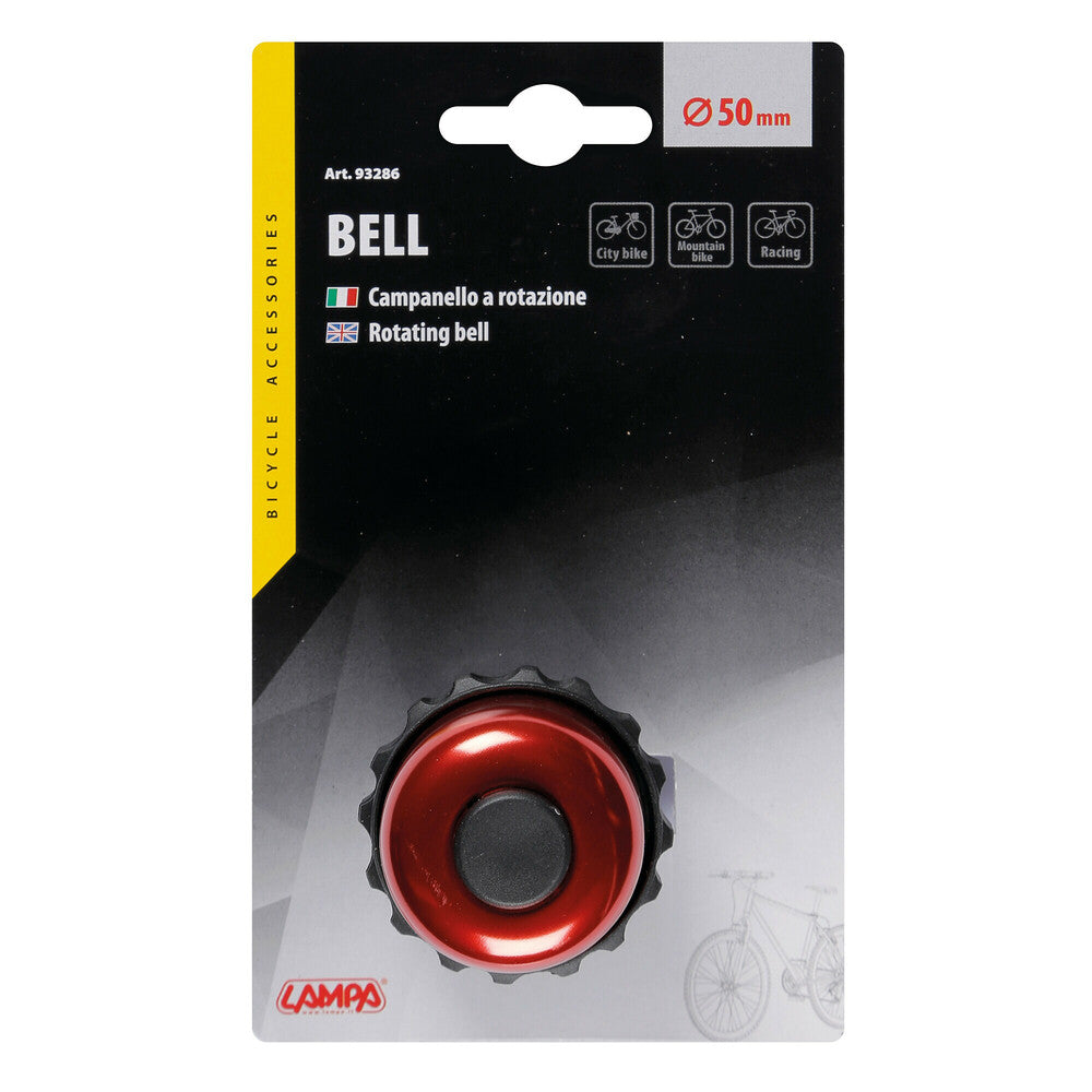 Campanello per bicicletta a rotazione in alluminio 50 mm colori assortiti Lampa