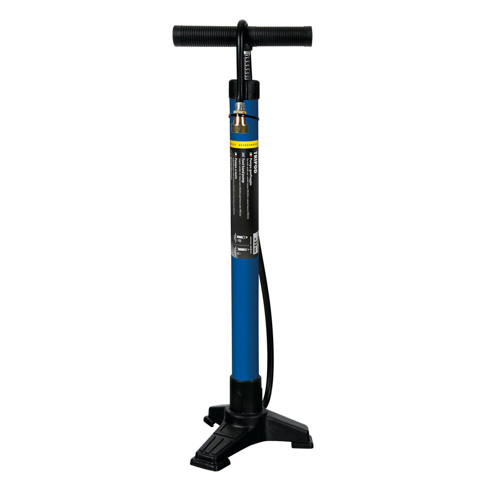 Pompa a Treppiede in Acciaio per Bicicletta H 440 mm, Ø 35 mm, Raccordo Valvole Italiane e Francesi, Colori Assortiti | LAMPA
