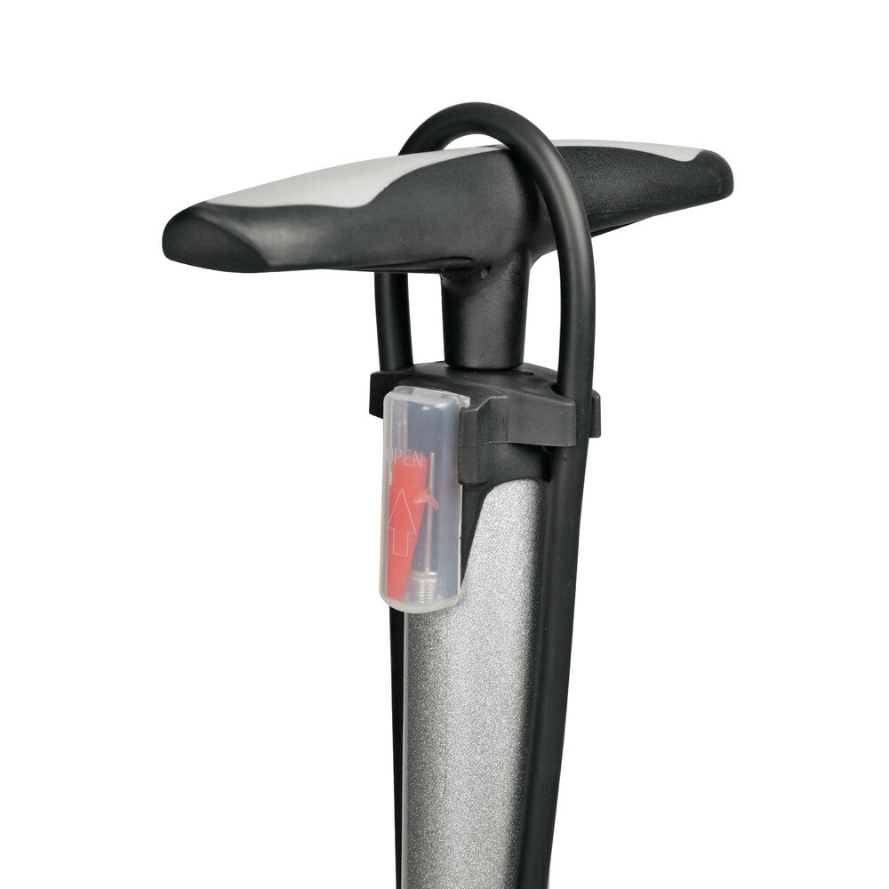 Pompa a Colonna Air-Pro 1 in Acciaio con Manometro, H 590 mm Ø 38 mm, Valvole Universali Schrader Presta Regina Dunlop e Aghi Gonfiaggio | LAMPA