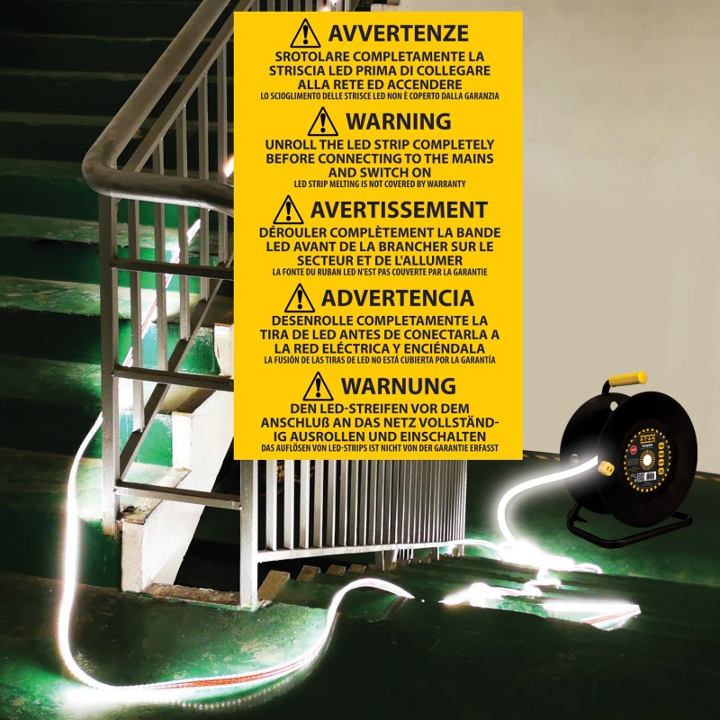 Striscia LedRibbON 15metri, IP65 20.000 lumen, con avvolgitore Stan
