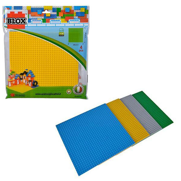 Set 4 Piastre Base BLOX (25x25 cm) per Costruzioni, Piattaforme Gioco Compatibili | Kasanova