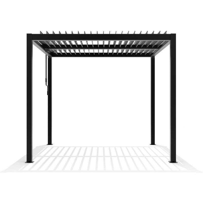 Pergola Bioclimatica Grigio Atena 3x3 Metri 100% Alluminio: Lame Orientabili, Protezione Solare e Design Moderno per Esterni