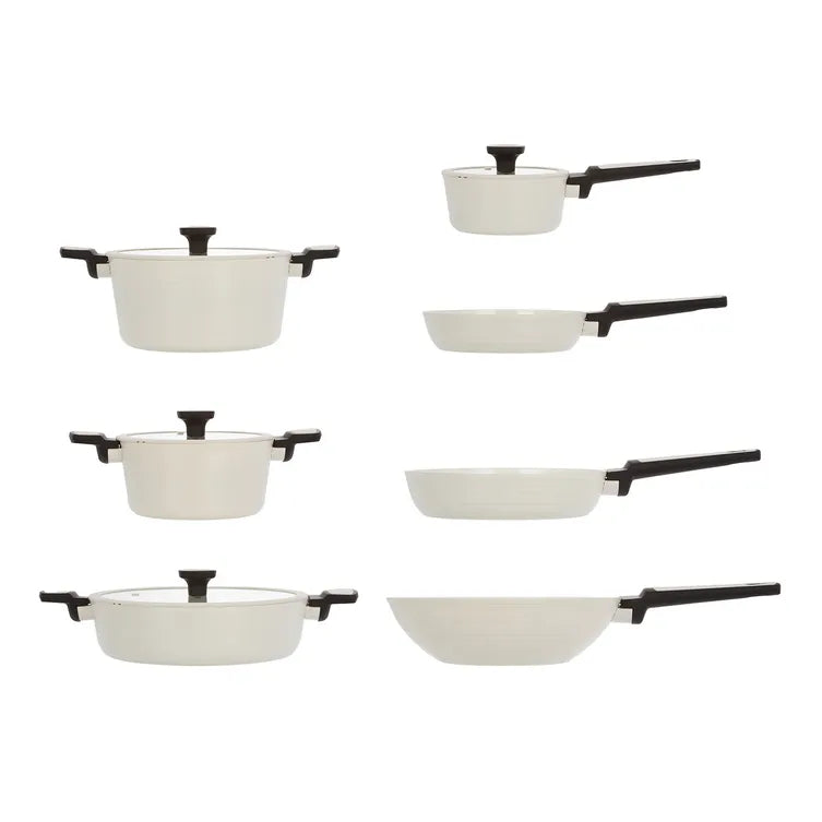 Batteria da Cucina CORREDO 2.0 Set 11 Pezzi Antiaderente in Alluminio Forgiato, Idea Regalo di Natale | Kasanova