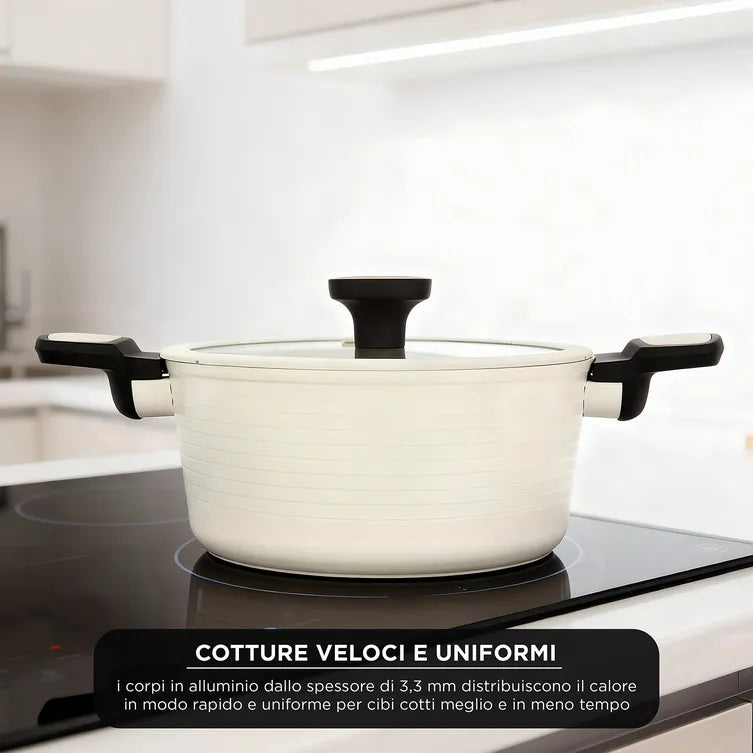 Batteria da Cucina CORREDO 2.0 Set 11 Pezzi Antiaderente in Alluminio Forgiato, Idea Regalo di Natale | Kasanova