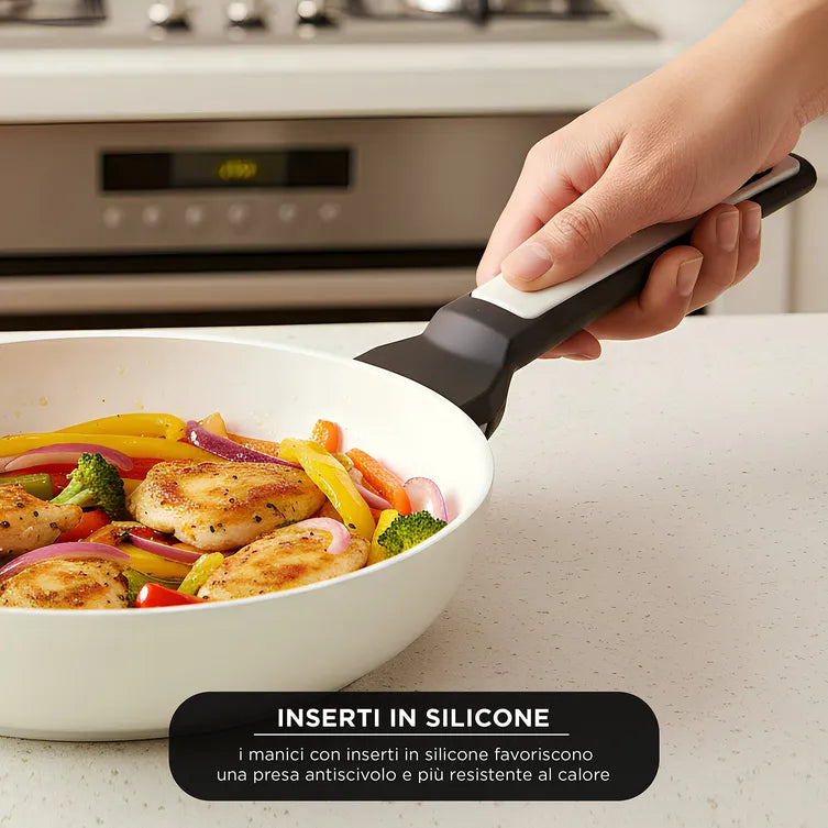 Batteria da Cucina CORREDO 2.0 Set 11 Pezzi Antiaderente in Alluminio Forgiato, Idea Regalo di Natale | Kasanova