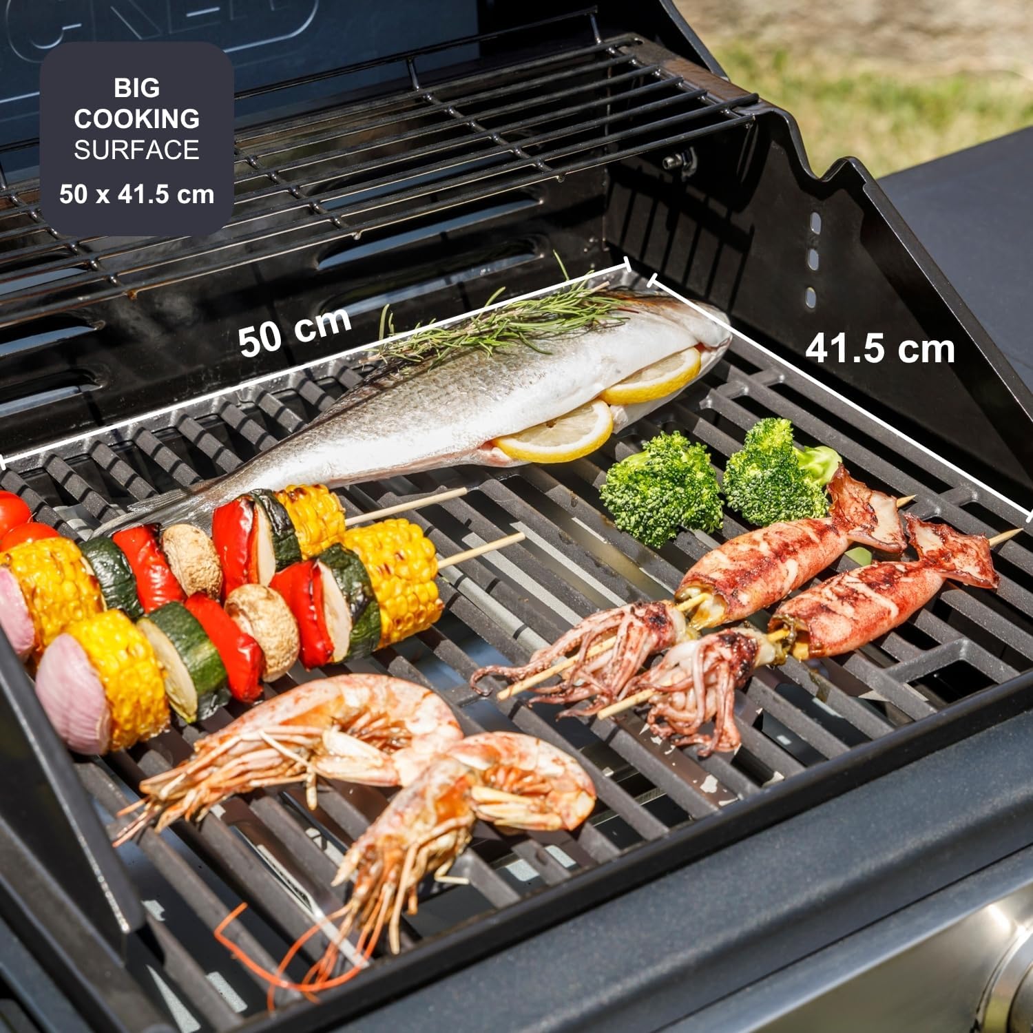 Barbecue a Gas Black+Decker BXOG7200E in Acciaio Inox, 2 Bruciatori 7.2kW con Sear Zone e Griglie in Ghisa | Black+Decker