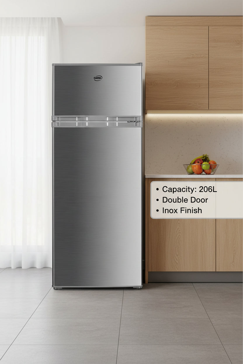 Frigorifero doppia porta inverter 206 litri Total Inox Low Frost classe E DDP28NIEX0 Daya