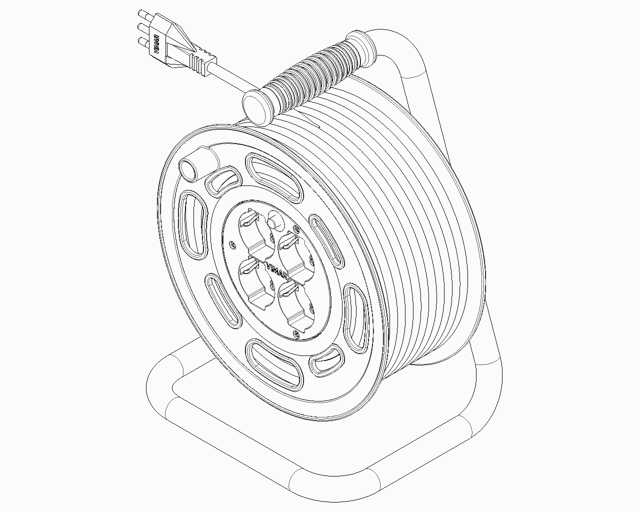 Avvolgicavo Professionale Vimar 30 Metri, 4 Prese Universali 16A con Protezione Termica | Vimar