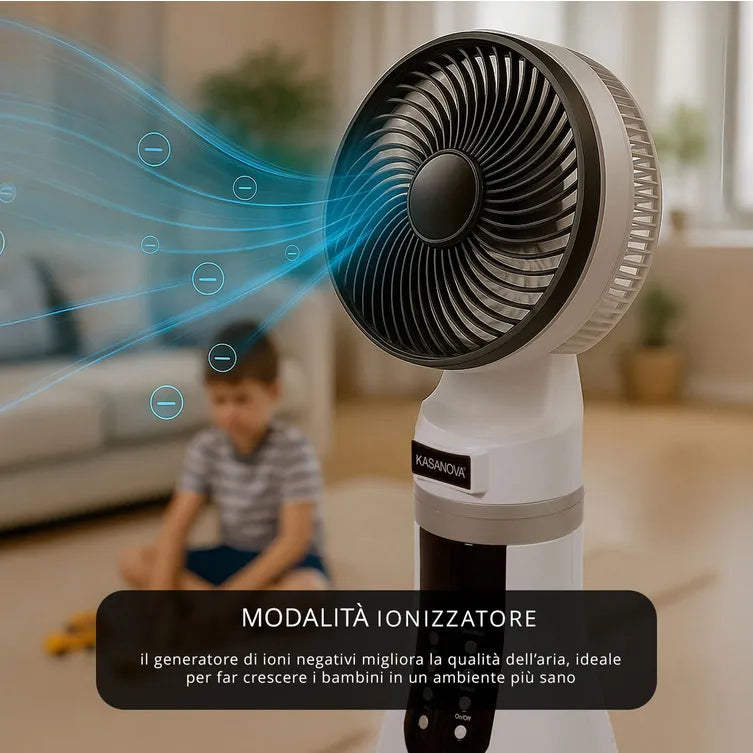 Ventilatore 4 in 1 a piantana con nebulizzatore e antizanzare Combi oscillazione 3D 90W Kasanova