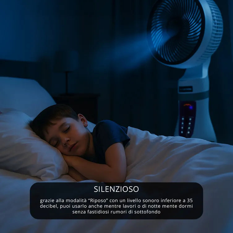 Ventilatore 4 in 1 a piantana con nebulizzatore e antizanzare Combi oscillazione 3D 90W Kasanova