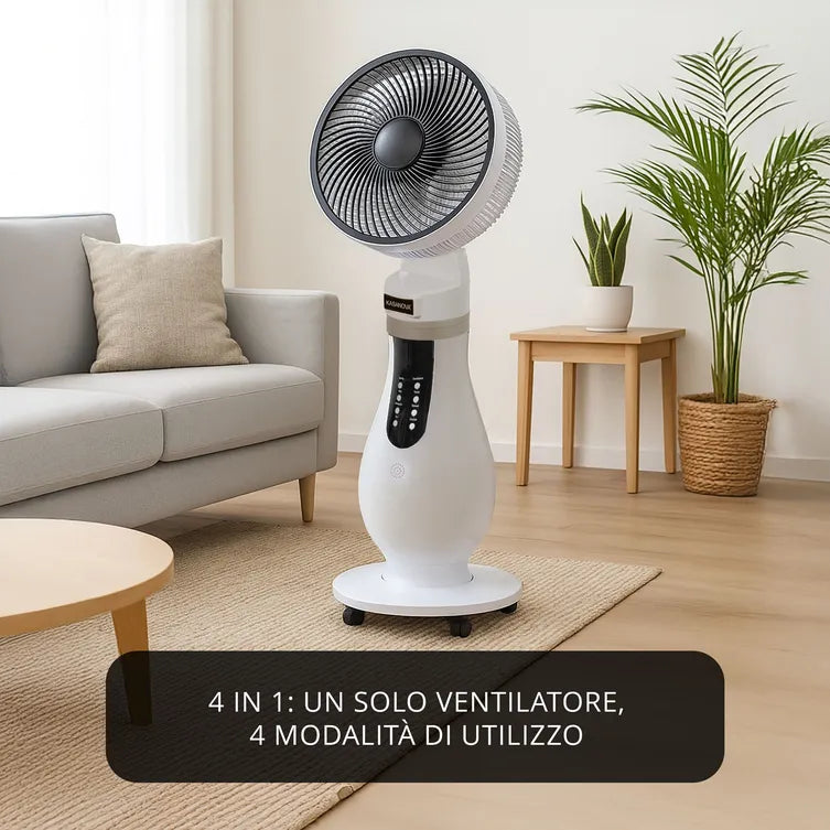 Ventilatore 4 in 1 a piantana con nebulizzatore e antizanzare Combi oscillazione 3D 90W Kasanova