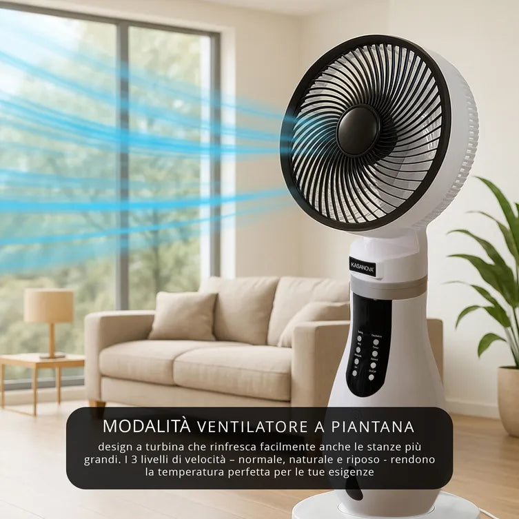 Ventilatore 4 in 1 a piantana con nebulizzatore e antizanzare Combi oscillazione 3D 90W Kasanova