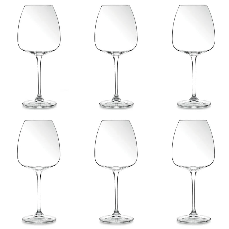 Set 6 Calici Bicchieri da Vino Rosso Ml 610 in Cristallo di Boemia BOHE Idea Regalo Natale | Kasanova