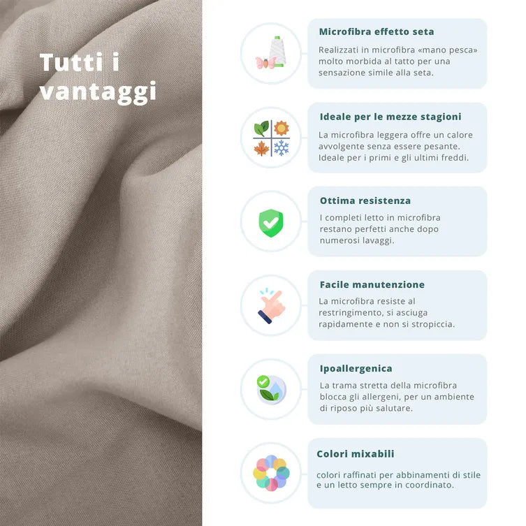 Kasanova Completo Letto Matrimoniale Manopesca Tortora Bicolore 4 Pezzi
