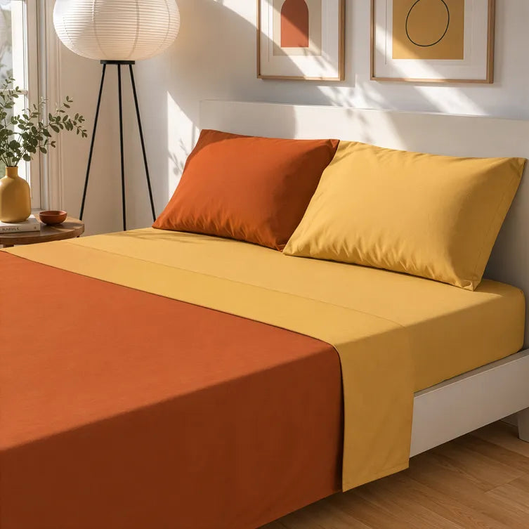 Completo letto matrimoniale manopesca ruggine bicolore Kasanova