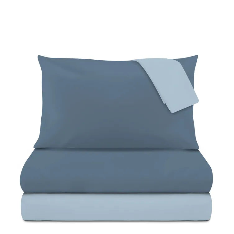 Kasanova Completo Letto Matrimoniale Manopesca Blu Bicolore