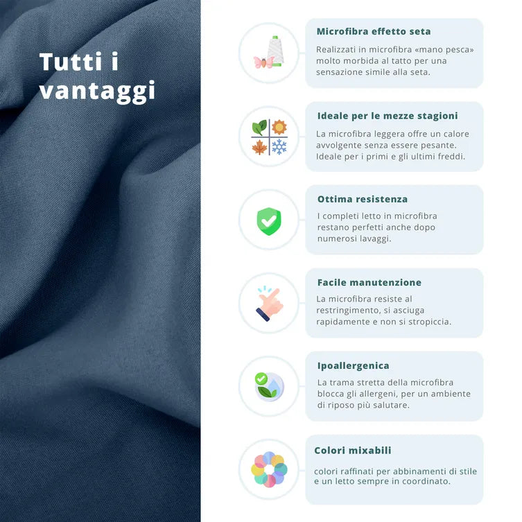 Kasanova Completo Letto Matrimoniale Manopesca Blu Bicolore
